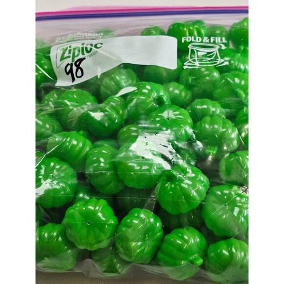 Plastic Green Pumpkin-Shaped Decorative Pieces For Crafts & Decor Lot 98 - Picture 1 of 6